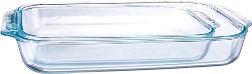Version 1.0.0 Pyrex Basics Clear Oblong Glass Baking Dishes, 2 Piece Value-plus Pack Set Made in the USA - Image 1