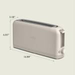 bella 2 Slice Slim Toaster, Fits-anywhere™ Kitchenware, 6 Setting Shade Control with Reheat & Cancel Buttons, Removable Crumb Tray, 10” Long Slot, Anti Jam & Auto Shutoff, 900 Watt, Oatmilk - Image 3