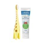 Dr. Brown's Infant-to-Toddler Training Toothbrush Set with Fluoride-Free Baby Toothpaste, Strawberry - Giraffe - 1.4oz - 0-3 years - Image 17