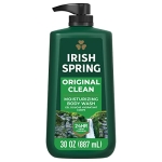 Irish Spring Men's Body Wash Pump, Original Clean Body Wash for Men, Smell Fresh and Clean for 24 Hours, Cleans Body, Hands, and Face, Made with Biodegradable Cleansing Ingredients, 30 Oz Pump