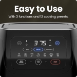 CHEFMAN Multifunctional Digital Air Fryer+ Rotisserie, Dehydrator, Convection Oven, 17 Touch Screen Presets Fry, Roast, Dehydrate, Bake, XL 10L Family Size, Auto Shutoff, Large Easy-View Window, Black - Image 6
