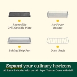 Cuisinart Air Fryer + Convection Toaster Oven, 8-1 Oven with Bake, Grill, Broil & Warm Options, Stainless Steel, TOA-70 - Image 4