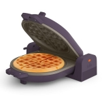 bella Flip-n-Store Belgian Waffle Maker, EverGood™ Ceramic Nonstick Coating, Fits-anywhere™ Kitchenware, Power Indicator Light & Touch Handle, 7” Wide & 1" Deep Plates, 1000 Watt, Plum