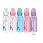 Dr. Brown's Natural Flow Anti-Colic Options+ Narrow Baby Bottle, 8 oz/250 mL, with Level 1 Slow Flow Nipples, 0m+, 4 Pack - Image 2