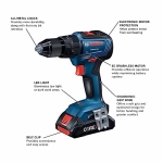 BOSCH GXL18V-233B25 18V 2-Tool Combo Kit with 1/2 In. Hammer Drill/Driver, Two-In-One 1/4 In. and 1/2 In. Bit/Socket Impact Driver/Wrench and (2) CORE18V® 4 Ah Advanced Power Batteries - Image 8