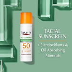 Eucerin Sun Oil Control SPF 50 Face Sunscreen Lotion with Oil Absorbing Minerals, 2.5 Fl Oz Bottle - Image 15