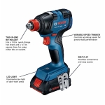 BOSCH GXL18V-233B25 18V 2-Tool Combo Kit with 1/2 In. Hammer Drill/Driver, Two-In-One 1/4 In. and 1/2 In. Bit/Socket Impact Driver/Wrench and (2) CORE18V® 4 Ah Advanced Power Batteries - Image 9