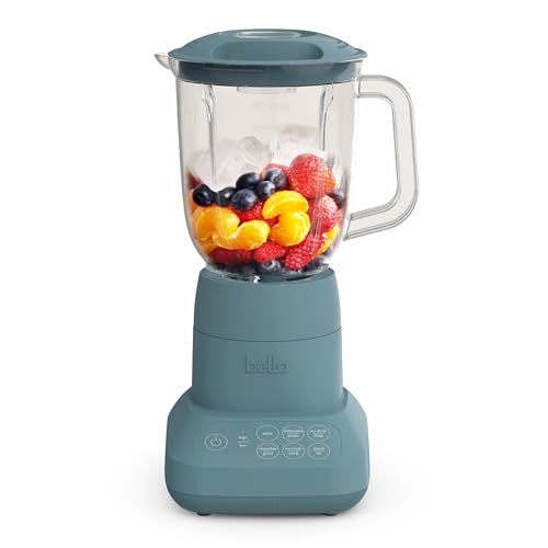 Version 1.0.0 bella 10 Speed Countertop Blender, Juicer & Smoothie Maker, Fits-anywhere™ Kitchenware, Slim Flip & Store Design, Dishwasher Safe 48oz Capacity Pitcher & Lid, Stainless Steel Blade, 450 Watt, Surf - Image 1