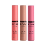 NYX PROFESSIONAL MAKEUP Butter Gloss, Non-Sticky Lip Gloss - Pack Of 3 (Angel Food Cake, Creme Brulee, Madeleine)