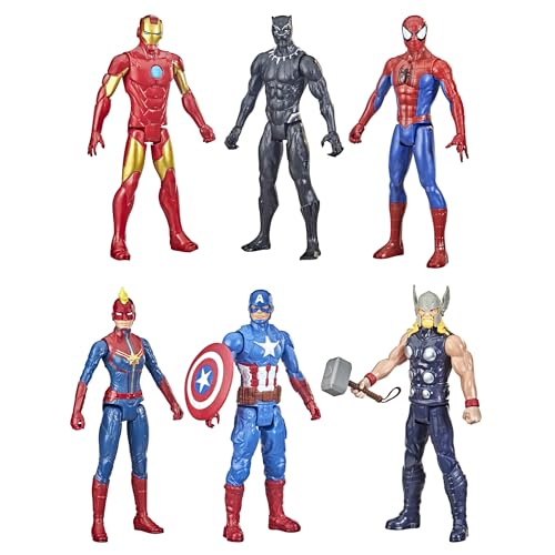 41p-WKGKGdL.jpg Marvel Titan Hero Series Action Figure Multipack, 6 Action Figures, 12-Inch Toys, Inspired By Marvel Comics, For Kids Ages 4 And Up (Amazon Exclusive) - Image 1