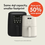 Bella Slim 4.0 QT Air fryer, Oatmilk - Image 8