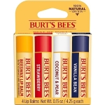 Burt's Bees Lip Balm Stocking Stuffers, Moisturizing Lip Care Christmas Gifts, Original Beeswax, Strawberry, Coconut & Pear, Vanilla Bean with Fruit Extracts, Natural Origin Lip Care (4-Pack) - Image 4