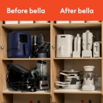 Bella 10"x 20" Ceramic Fold-n-Store Dual Temp Griddle, Fits-anywhere Kitchenware, EverGood Ceramic Nonstick Coating, 2 Temperature Zones up to 400°F​, Dishwasher Safe Drip Tray, 1500 Watt, Oatmilk - Image 2