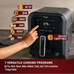 T-fal Infrared Air Fryer: 6 qt Digital Touch Screen, 7-in-1 Cooking Functions, 45-Seconds to reach 750°F on carbon fiber heater surface, No-Shake Technology, Crispy Finish, 1550W, Black - Image 4