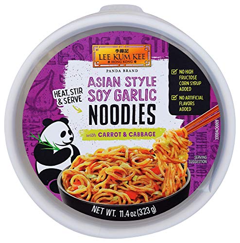Version 1.0.0 Lee Kum Kee Panda Brand Asian Style Soy Garlic Noodles with Carrot Cabbage, 11.4 Ounces (Pack of 6), Zero Artificial Flavors - Image 1
