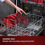 T-fal Infrared Air Fryer: 6 qt Digital Touch Screen, 7-in-1 Cooking Functions, 45-Seconds to reach 750°F on carbon fiber heater surface, No-Shake Technology, Crispy Finish, 1550W, Black - Image 3