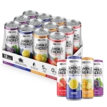 Optimum Nutrition Amino Energy Drink + Electrolytes for Hydration - Sugar Free, Amino Acids, BCAA, Keto Friendly, Sparkling Drink - Variety Pack of 12 (Packaging May Vary)