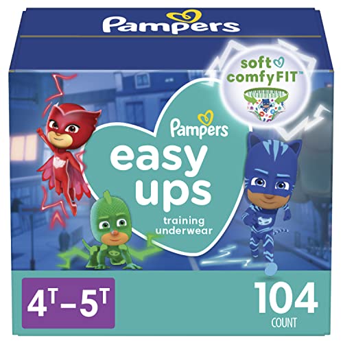 51NNbasSoKL.jpg Pampers Easy Ups Boys & Girls Potty Training Pants - Size 4T-5T, One Month Supply (104 Count), Training Underwear (Packaging May Vary) - Image 1
