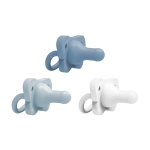Dr. Brown's HappyPaci 100% Silicone Baby Pacifier, Contoured One-Piece Design, White, Blue, Light Blue, 0-6m, BPA-Free, 3 Pack - Image 13