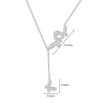 Aoliantty Pendant Necklace,925 Sterling Silver,Platinum Plated,Butterfly,18 inches - Image 2