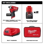 Milwaukee M12™ FUEL™ SURGE™ 1/4 in. Hex Hydraulic Driver 2 Battery Kit - Image 3
