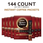 NESCAFE Taster's Choice, House Blend Light Medium Roast Instant Coffee, 8 boxes (144 Packets) - Image 6