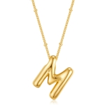 CUEZIY Bubble Gold Letter Necklace for Women Teen Dainty Balloon Initial Necklaces 14K Gold Plated Alphabet Pendant Necklace Personalized Trendy Jewelry Gift