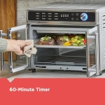 BLACK+DECKER Crisp 'N Bake Air Fryer Toaster Oven Combo, 12 in 1 Countertop Convection Oven Cooks Food Fast, Fits a Whole Pizza or 6 Toast Slices, French Doors with Stainless Steel Finish - Image 3
