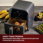 T-fal Infrared Air Fryer: 6 qt Digital Touch Screen, 7-in-1 Cooking Functions, 45-Seconds to reach 750°F on carbon fiber heater surface, No-Shake Technology, Crispy Finish, 1550W, Black - Image 5