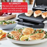 T-Fal OptiGrill Stainless Steel XL Electric Grill 6 Servings 9 Intelligent Automatic Cooking Modes 1800 Watts Nonstick Removable Plates, Dishwasher Safe, Indoor, Frozen Food - Image 6