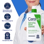 CeraVe Hydrating Facial Cleanser | Moisturizing Non-Foaming Face Wash with Hyaluronic Acid, Ceramides and Glycerin | Fragrance Free Paraben Free | 16 Fluid Ounce - Image 10