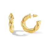 CUEZIY Gold Hoop Earrings for Women 14K Gold Plated Chunky Lightweight Open Hoop Earrings Hypoallergenic Earrings Gold Hoop Earrings for Women