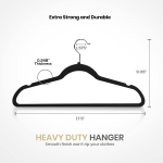 Utopia Home Velvet Hangers 50 Pack - Non-Slip Clothes Hanger Black with 360 Degree Rotatable Hook - Heavy Duty Coat Hanger - Pants Hangers - Image 7