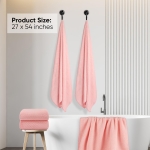 HOMEXCEL Bath Towel Set Pack of 4, (27 x 54 Inches) Microfiber Ultra Soft Highly Absorbent Bath Towel, Lightweight and Quick Drying Towels for Body, Sport, Yoga, SPA, Fitness, Pink - Image 4