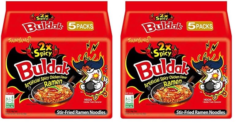 Version 1.0.0 Samyang Buldak Hot Chicken Ramen, Korean Stir-Fried Instant Noodle, 2X Spicy, 4.94 OZ(140g), Pack of 10 - Image 1