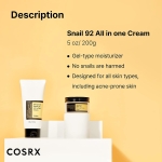 COSRX Snail Mucin 92% Moisturizer, Daily Repair Face Gel Cream Tube Type for Dry, Sensitive Skin, Not Tested on Animals, No Parabens, No Sulfates, No Phthalates, Korean Skin Care (7.05Fl Oz / 200g) - Image 2