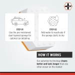 AutoERASERS™ Instant Detailing Car Bikes Wash Sponge, Non-Scratch Car Cleaning Sponge, Dual-Sided Auto Cleaning Sponges Pre-Moistened and Portable for On-The-Go Use, Pack of 3 - Image 4