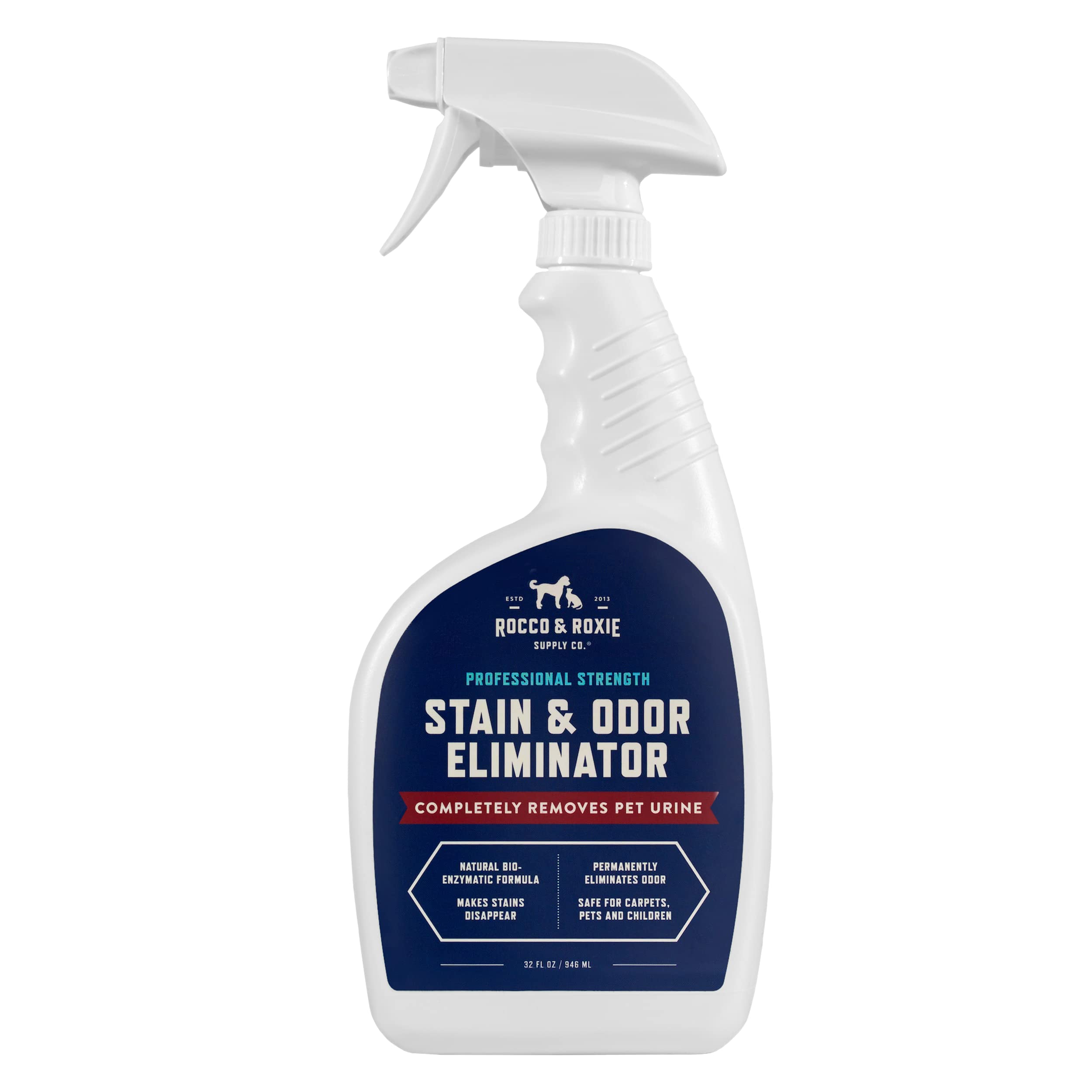 Version 1.0.0 Rocco & Roxie Supply Co. Stain & Odor Eliminator for Strong Odor, 32oz Enzyme Pet Odor Eliminator for Home, Carpet Stain Remover for Cats & Dog Pee, Enzymatic Cat Urine Destroyer, Carpet Cleaner Spray - Image 1