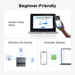 UGREEN NASync DXP4800 Plus 4-Bay Desktop NAS, Intel Pentium Gold 8505 5-Core CPU, 8GB DDR5 RAM, 128G SSD, 1 * 10GbE, 1 * 2.5GbE, 2 * M.2 NVMe Slots, 4K HDMI, Network Attached Storage (Diskless) - Image 4