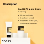 COSRX Snail Mucin 92% Moisturizer, Daily Repair Face Gel Cream Tube Type for Dry, Sensitive Skin, Not Tested on Animals, No Parabens, No Sulfates, No Phthalates, Korean Skin Care (7.05Fl Oz / 200g) - Image 4