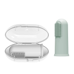 Dr. Brown's Silicone Finger Toothbrush for Baby with Travel-Storage Case, 3m+, Gray and Light Green, 2 Count, (Pack of 1) - Image 5