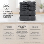 Utopia Towels 8 Piece Premium Towel Set, 2 Bath, 2 Hand, and 4 Wash Cloths, 600 GSM 100% Ring Spun Cotton, Highly Absorbent Towels for Bathroom, Gym, Hotel, and Spa, Grey - Image 8