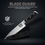 Utopia Kitchen 8 inch Chef Kitchen Knife Cooking Knife Carbon Stainless Steel Kitchen Knife with Sheath and Ergonomic Handle - Chopping Knife for Professional Use (Black) - Image 4