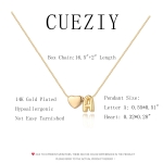 CUEZIY Initial Heart Necklace for Women 14K Gold Plated A-Z Letter Necklace Dainty Bubble Heart Pendant Tiny Initial Necklaces for Women Teen Trendy Jewelry Gifts - Image 3