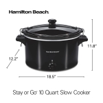 Hamilton Beach Slow Cooker, Extra Large 10 Quart, Stay or Go Portable With Lid Lock, Dishwasher Safe Crock, Black (33195) - Image 3