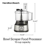 Hamilton Beach Food Processor & Vegetable Chopper for Slicing, Shredding, Mincing, and Puree, 10 Cups + Easy Clean Bowl Scraper, Black and Stainless Steel (70730) - Image 2