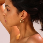 CUEZIY Gold Hoop Earrings for Women 14K Gold Plated Chunky Lightweight Open Hoop Earrings Hypoallergenic Earrings Gold Hoop Earrings for Women - Image 2