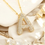 CUEZIY Bubble Gold Letter Necklace for Women Teen Dainty Balloon Initial Necklaces 14K Gold Plated Alphabet Pendant Necklace Personalized Trendy Jewelry Gift - Image 7