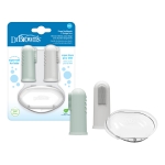 Dr. Brown's Silicone Finger Toothbrush for Baby with Travel-Storage Case, 3m+, Gray and Light Green, 2 Count, (Pack of 1) - Image 4