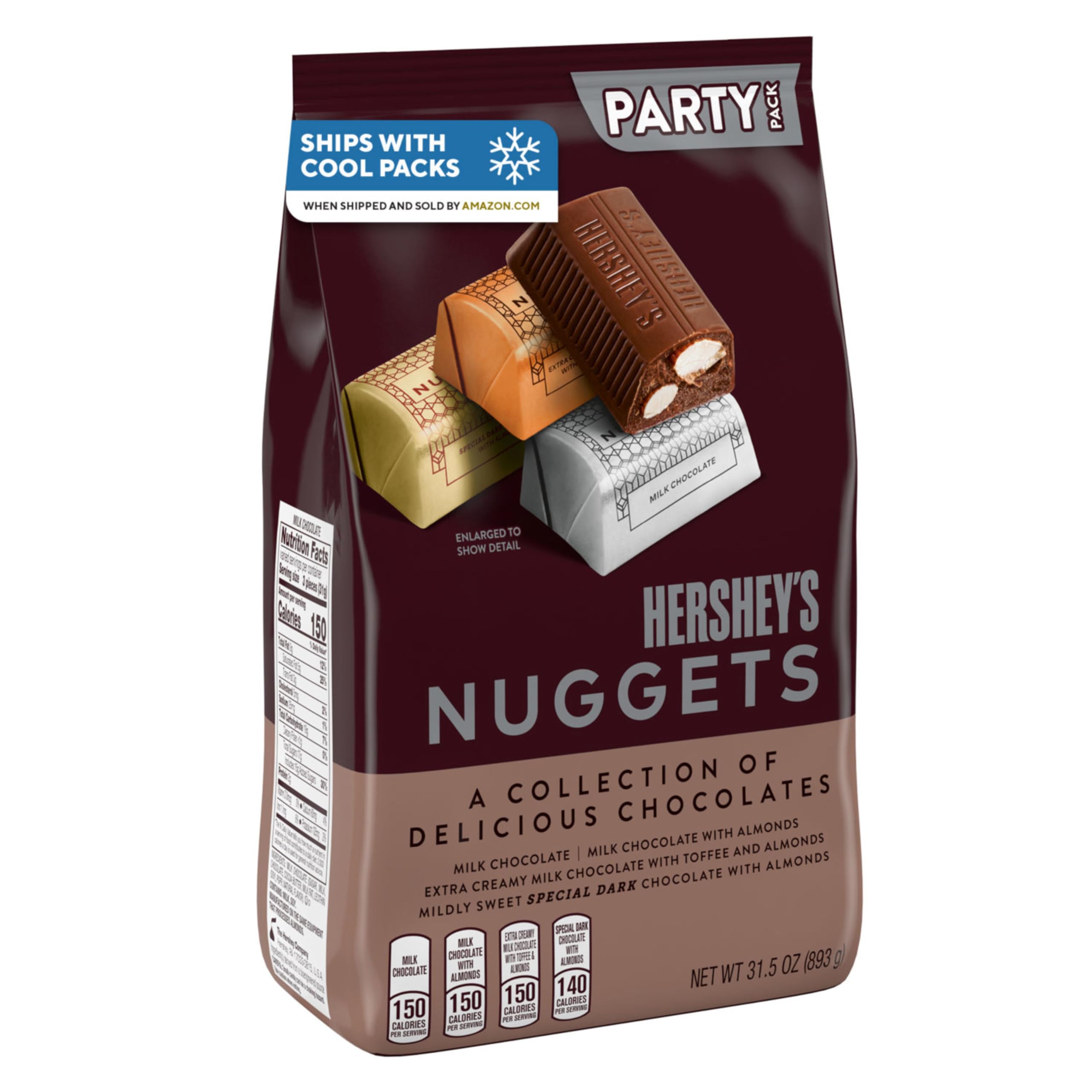 71OPlMw2bcL HERSHEY'S NUGGETS Assorted Chocolate Candy Party Pack, 31.5 oz - Image 1